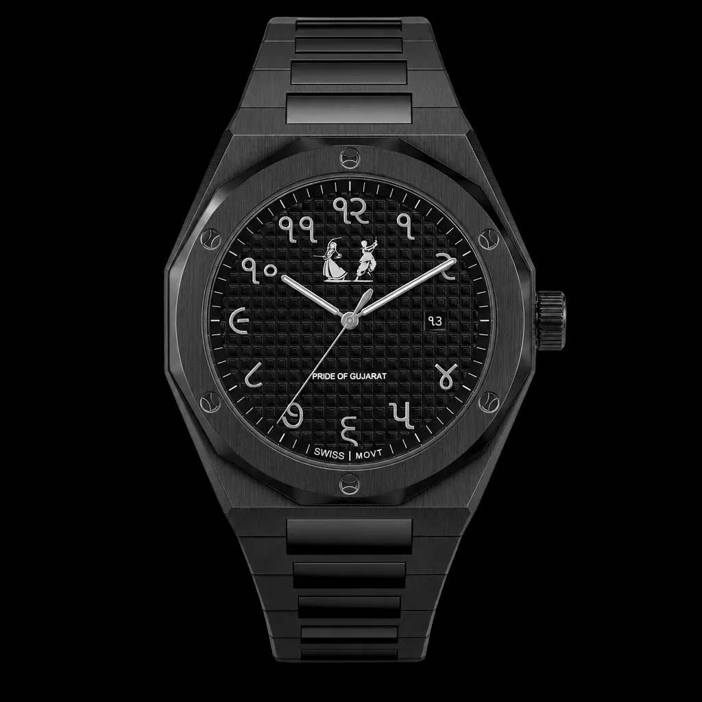 Pride of Gujarat Onyx Black PVD 40mm